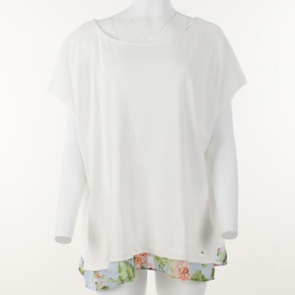 Tommy Hilfiger Plus Size Boatneck Ruffle Hem Top - Picture 2 of 5